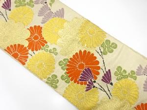 アンティーク　菊尽くし模様織り出し袋帯（材料）